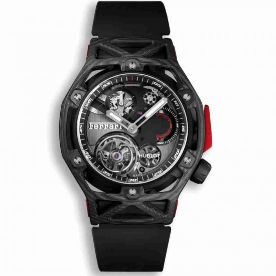 Copie de Hublot Techframe Ferrari Tourbillon Carbun 45mm 408.QU.0123.RX - Cliquez sur l'image pour la fermer