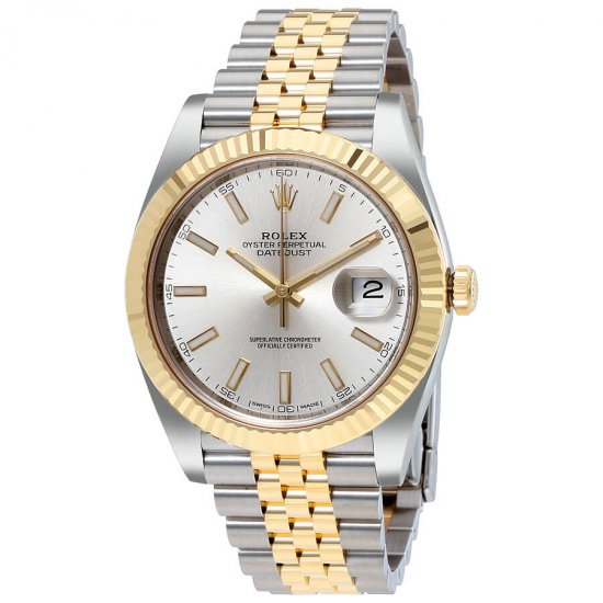 Rolex Datejust 41 argent Dial 126333 Acier et jumelees en or jaune 18 carres - Cliquez sur l'image pour la fermer