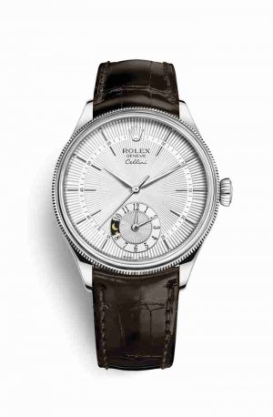 Copie de Rolex Cellini Dual Time 50529 Argent guilloche Cadran