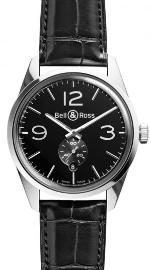 Officier Noir Bell et Ross Vintage montre Hommes