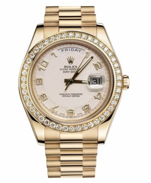 Réplique Rolex Day Date II President jaune or Ivory concentric cadran 218 Montre