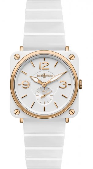 Réplique Ceramique Bell & Ross Quartz en ceramique milieu de 39mm en BR S PINK GOLD & WHITE Montre - Cliquez sur l'image pour la fermer