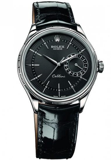 Réplique Rolex Cellini Blanc date or noir guilloche cadran 50519 Montre - Cliquez sur l'image pour la fermer