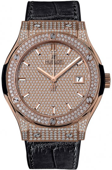 Hublot Classic Fusion King or Full Pave 42mm 542.OX.9010.LR.1704 - Cliquez sur l'image pour la fermer