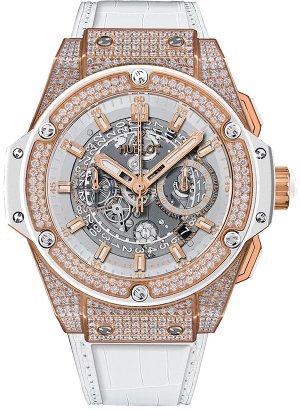 Réplique Hublot King Power Unico King or Blanc Pave 48mm 701.OE.0128.GR.1 Montre