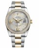 Réplique Rolex Datejust en acier et cadran en or jaune Or Argent Floral 116243 SFAO Montre