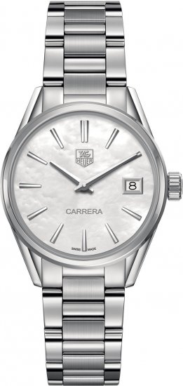 TAG Heuer Carrera blanc Mere de Pearl Dial Dame Quartz Montre WAR1311.BA0778 - Cliquez sur l'image pour la fermer