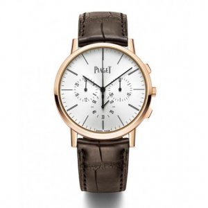 Réplique Piaget Altiplano cadran Argent en or rose 18 carats Cuir Homme Montre