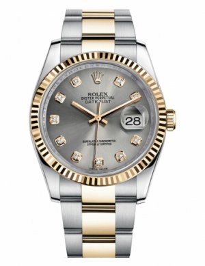 Réplique Rolex Datejust 36mm acier et or Gris Dial 116233 GDO Montre