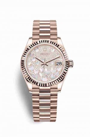 Copie de Rolex Datejust 31 Everose 278275 Nacre pavee pavee Cadran