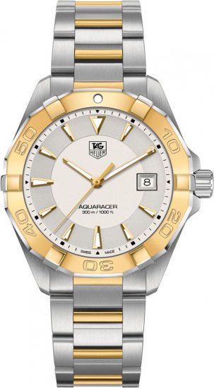 TAG Heuer Aquaracer argent Dial Acier inoxydable with 18kt Yellow Gold WAY1151.BD0912 - Cliquez sur l'image pour la fermer