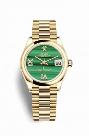 Copie de Rolex Datejust 31 jaune 18 ct 278248 Malachite en semble Cadran