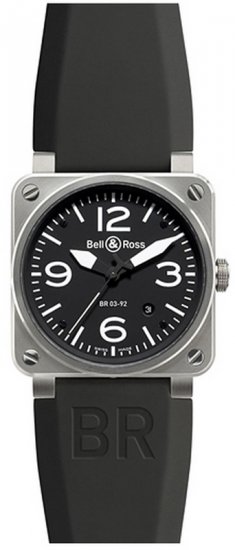 Réplique automatique de Bell & Ross BR acier Hommes BR 03-92 NEW STEEL Montre - Cliquez sur l'image pour la fermer