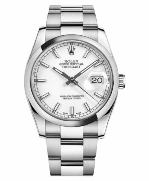 Réplique Rolex Datejust en acier de 36mm d?me lunette cadran blanc 116200 WSO Montre