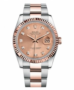 Réplique Rolex Datejust en acier et rose 36mm en or rose cadran champagne 116231 CHDO Montre