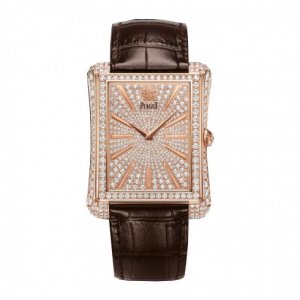 Réplique Piaget Emperador pave de diamants cadran or rose 18K automatique Montre