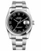 Réplique Rolex Datejust en acier de 36mm d?me lunette cadran noir 116200 BKRO Montre