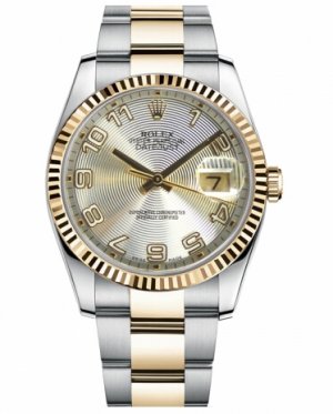 Réplique Rolex Datejust 36mm acier et or Argent cercle concentrique Dial 116233 SCAO Montre