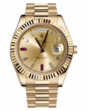 Réplique Rolex Day Date II President jaune or Champagne cadran 218238 CHR Montre