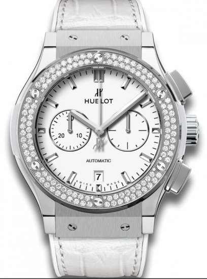 Réplique Hublot Classic Fusion Diamonds Chronographe blanc de ti - Cliquez sur l'image pour la fermer