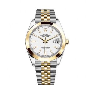 Rolex Datejust 41mm White Dial 126303 Acier et Jubilee Or Jaune 18K