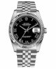 Réplique Rolex Datejust 36mm acier cadran noir Jubile Bracelet 116234 BKRJ Montre