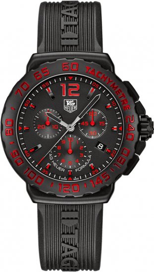 TAG Heuer Formula 1 Chronographe Noir et Red Dial Noir Rubber CAU111DFT6024 - Cliquez sur l'image pour la fermer