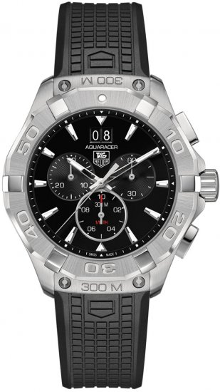 TAG Heuer Aquaracer Noir Dial Chronographe Rubber Strap CAY1110.FT6041 - Cliquez sur l'image pour la fermer