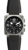 Réplique Acier Noir Bell & Ross 46mm la Chronographe Hommes BR 01-94 STEEL Montre