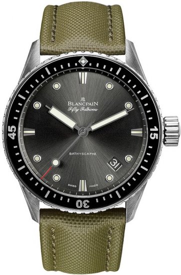 Réplique Blancpain Fifty Fathoms Bathscaphe acier 5000-1110-K52 Montre - Cliquez sur l'image pour la fermer