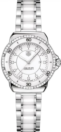 Tag Heuer Formula 1 Ladies Diamonds Ceramique blanche&Steel Watc - Cliquez sur l'image pour la fermer