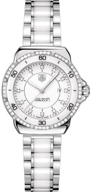 Tag Heuer Formula 1 Ladies Diamonds Ceramique blanche&Steel Watc