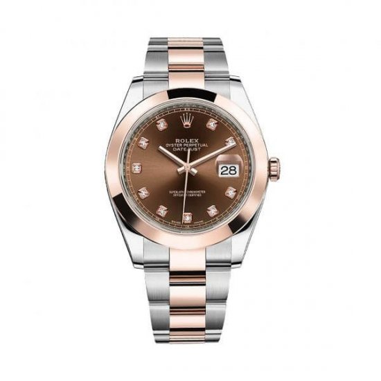 Rolex Datejust 41mm 126301 en diamant au chocolat et en or rose 18 carats - Cliquez sur l'image pour la fermer