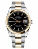 Réplique Rolex Datejust en acier et or 36mm en or jaune Cadran Noir 116203 BKSO Montre