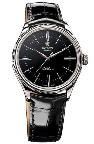 Réplique Rolex Cellini Time or blanc laque noire Cadran 50509 Montre - Cliquez sur l'image pour la fermer