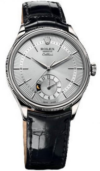 Réplique Rolex Cellini Dual Time or blanc cadran guilloche argen Montre - Cliquez sur l'image pour la fermer