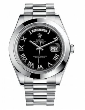 Réplique Rolex Day Date II President Platinum noir cadran 218206 BKRP Montre