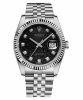 Réplique Rolex Datejust 36mm acier cadran noir Jubile Jubile Bracelet 116234 BKJDJ Montre