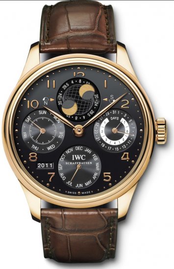 Réplique IWC Portuguese Calendrier perpetuel Hemisphere Moonphase hommes Montre - Cliquez sur l'image pour la fermer