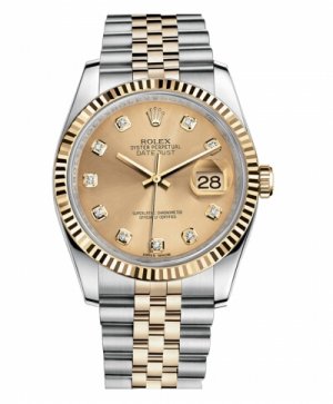 Réplique Rolex Datejust 36mm acier et Jaune or Champagne Dial 116233 CHDJ Montre