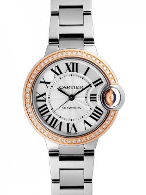 Cartier Ballon Bleu Cadran Argente Acier inoxydable Diamant Femme WE902080