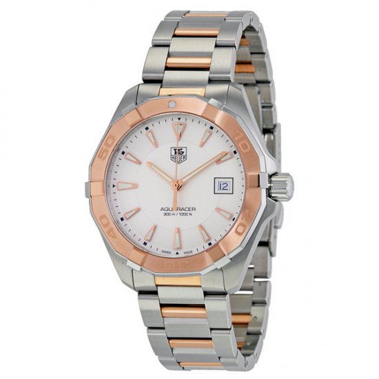 TAG Heuer Aquaracer argent Dial Acier et 18kt Or rose WAY1150.BD0911 - Cliquez sur l'image pour la fermer