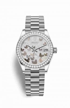 Copie de Rolex Datejust 31 blanc 278289RBR de nacre papillon Cadran