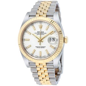 Rolex Datejust 41mm 126333 a cadran blanc et en jauge en or jaune 18 carres