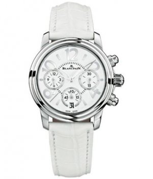 Réplique Blancpain Flyback Chronograph White cadran Leather dames 3485-1127-97B Montre