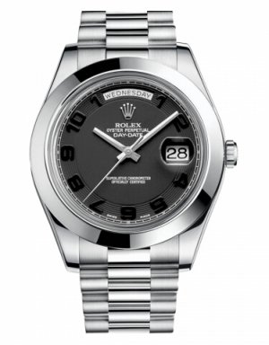 Réplique Rolex Day Date II President Platinum noir concentric cadran 2182 Montre
