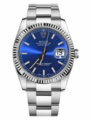 Réplique Rolex Datejust en acier de 36mm cadran bleu bracelet Oyster 116234 BLSO Montre