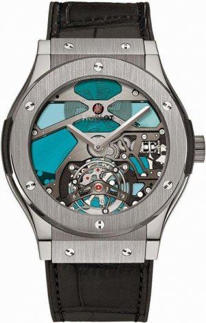 Hublot Classic Fusion Tourbillon Titanium Blue Vitrail.