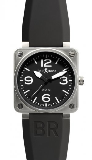 Réplique Black Steel Bell & Ross 46mm hommes automatiques BR 01-92 STEEL Montre