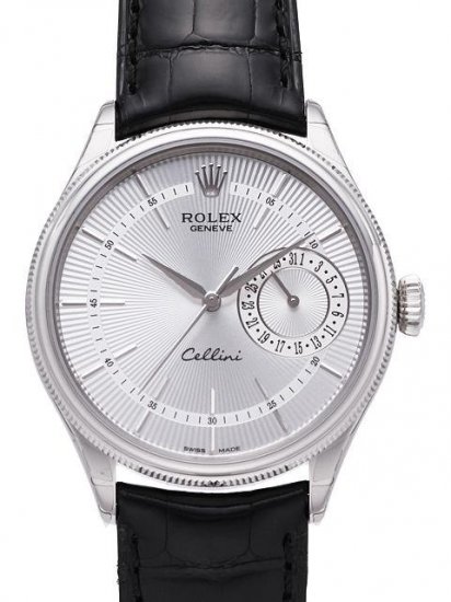 Réplique Rolex Cellini Blanc date or argente guilloche cadran 50 Montre - Cliquez sur l'image pour la fermer